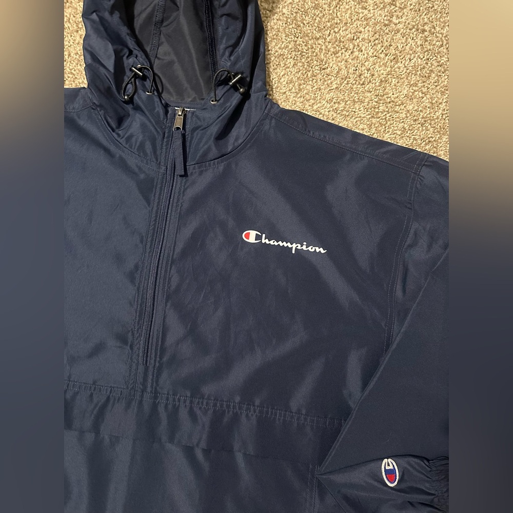 Half zip navy blue champion wind breaker - Picture 2 of 5